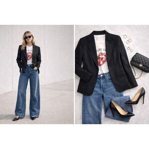 Levi Strauss‎ & Co Black One Button Blazer Jacket Women's Size XL